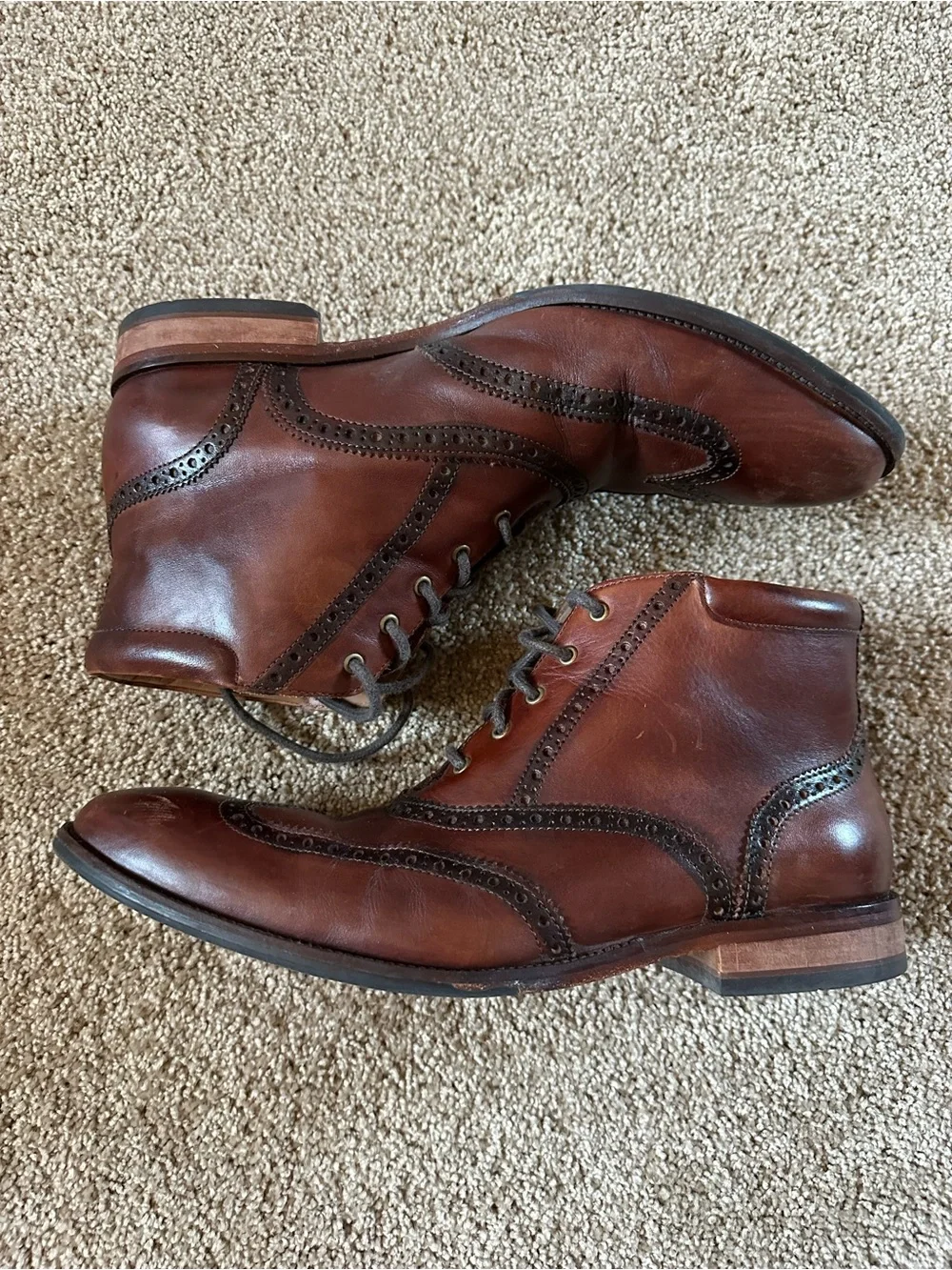 Cole Haan Men's 10.5 Williams Wingtip Chukka Boots Brown Leather Dress Shoes